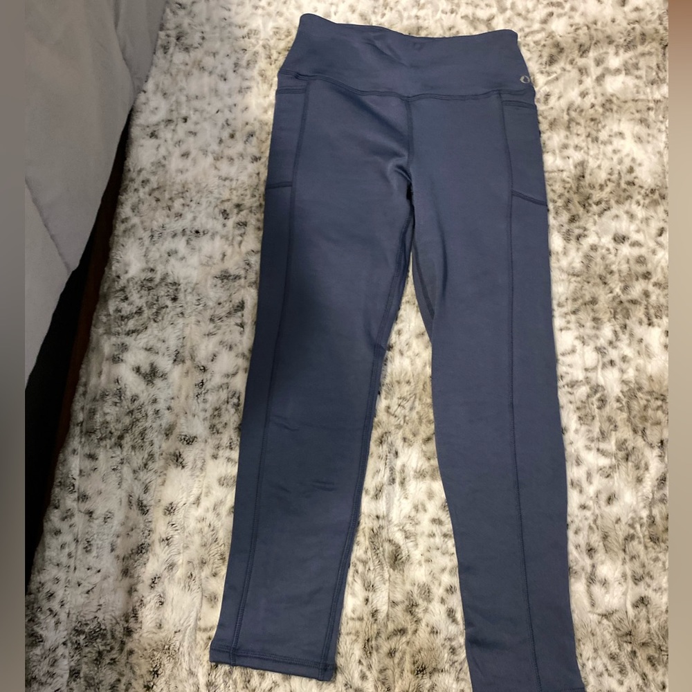 blue fleece lined leggings